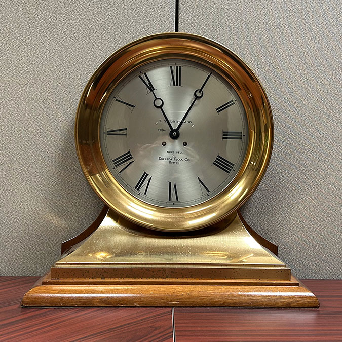 Brass crafted clock made by Chelsea Clock Co