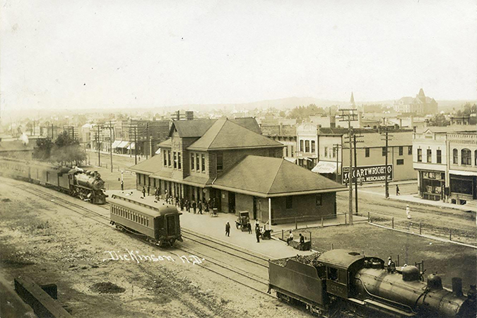 The Northern Pacific Railway Depot in Dickinson, North Dakota, 1900
