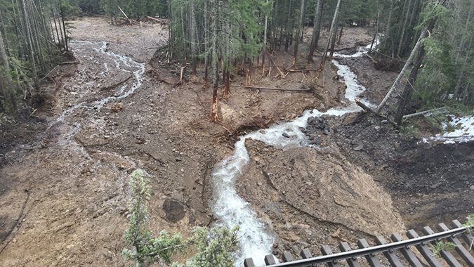 The creek below the track 