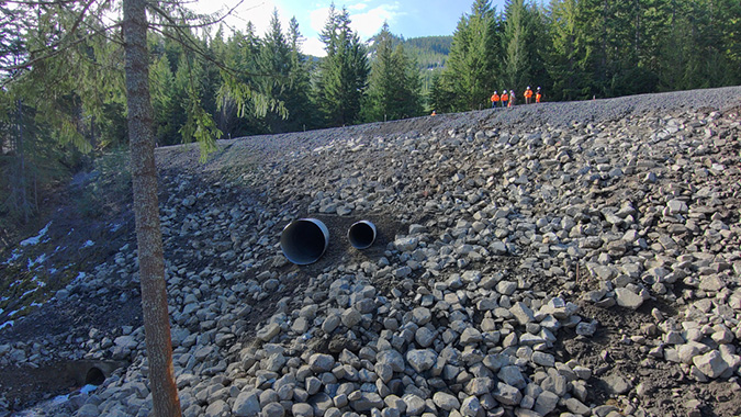 The new drainage for the site 
